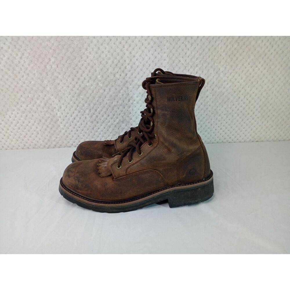Wolverine Ranchero Kiltie Men's 9 Soft Toe Leather Lace Up Boots